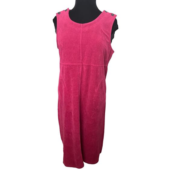 Vintage 90s Vicki Wayne Pink Sleeveless Overall Dress Layering Small Petite Boho - Picture 1 of 9